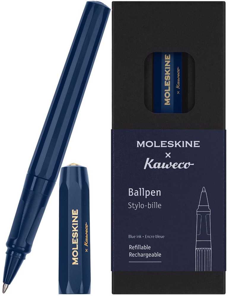 Ручка шариковая синяя MOLESKINE KAWECO (KAWBALLPENBLUE) в подарочной коробке  #1
