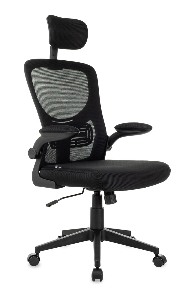 Кресло компьютерное офисное Бюрократ Aster черный с подголов. крестов. пластик  #1