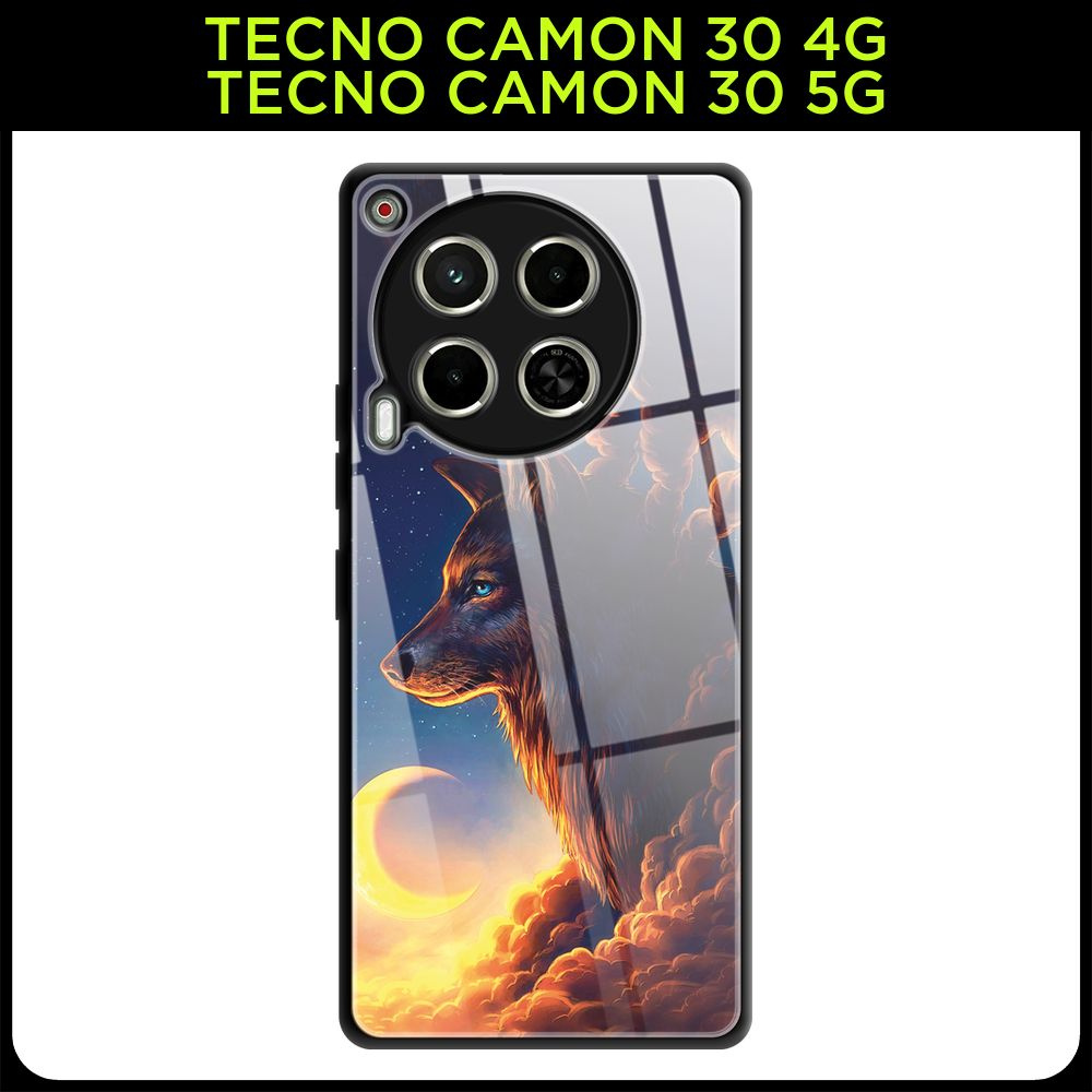 Стеклянный чехол на Tecno Camon 30 4G/Tecno Camon 30 5G / Текно Камон 30 4G/Текно Камон 30 5G с принтом #1