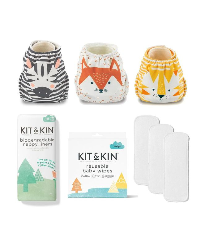 Набор гигиенических принадлежностей для новорожденных Kit & Kin, многоразовые подгузники  #1