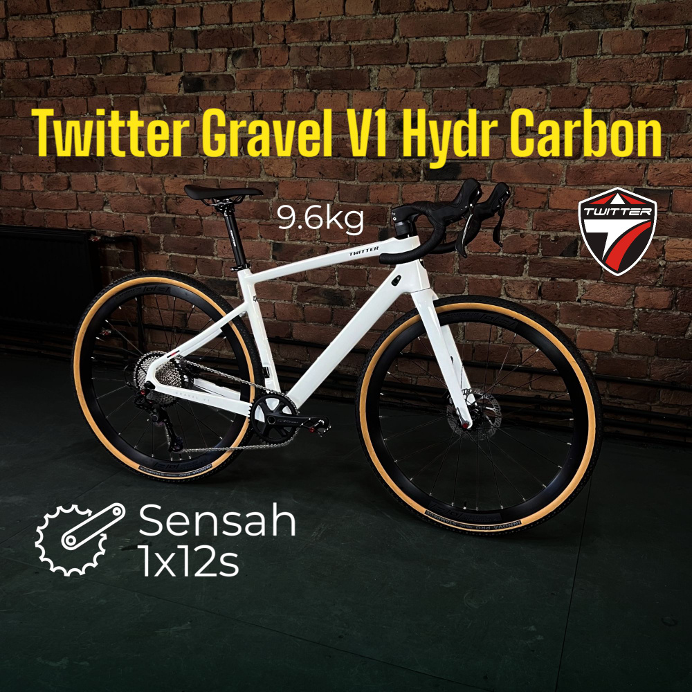 Велосипед Twitter Gravel V1 Full-hydr Carbon, 9.6 кг, 700х40с гревел  шоссейный взрослый, 48 см 12 скоростей, цвет белый - купить по выгодной  цене в интернет-магазине OZON (1580001698)