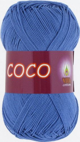 Пряжа Сoco (Vita cotton),цвет 3879 синий, 5 мотков, 50гр/240м,100% хлопок двойной мерсеризации,Индия #1