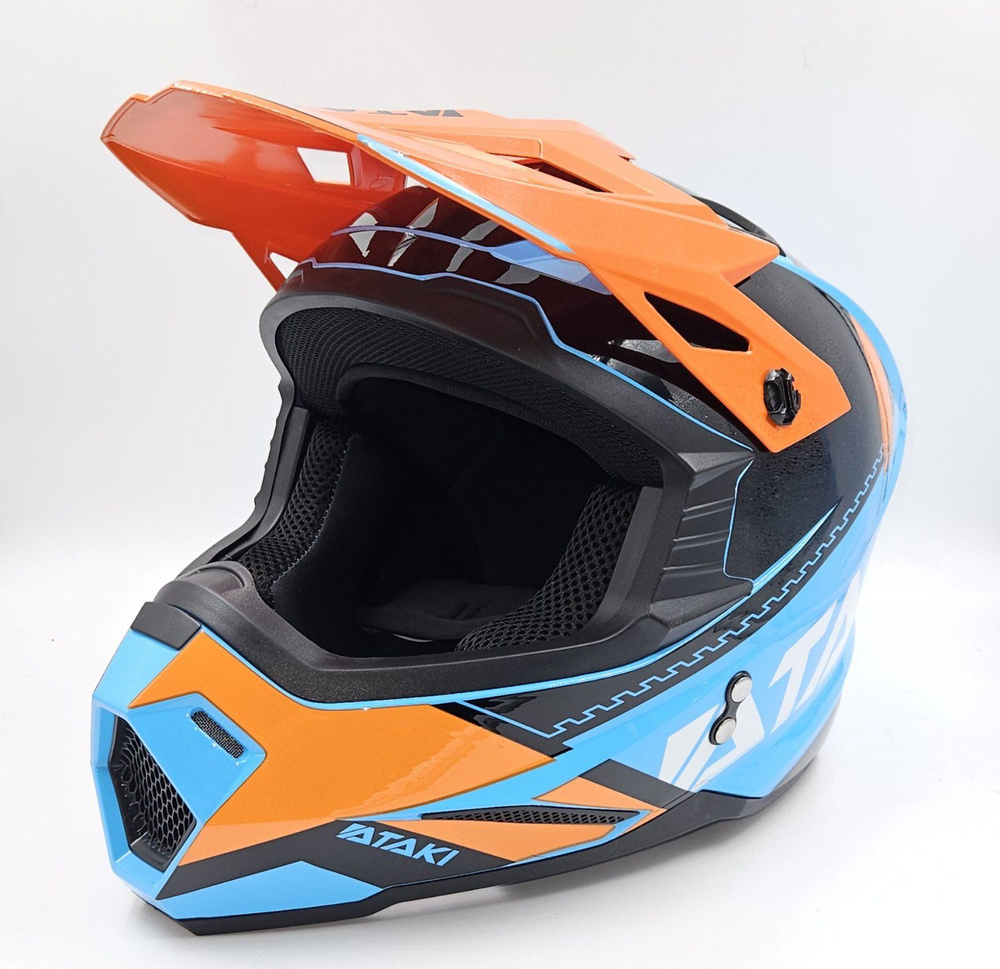 ATAKI Мотошлем, цвет: оранжевый, голубой, размер: XL #1