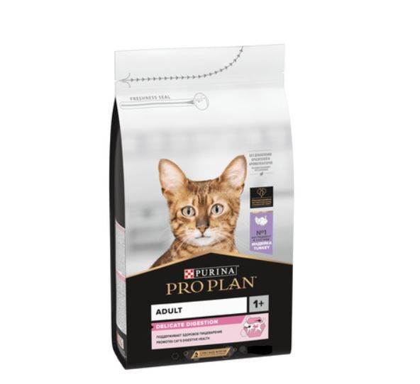 Purina Pro Plan Сухой корм для взрослых кошек с индейкой и рисом чувствительное пищеварение (Adult Delicate) #1