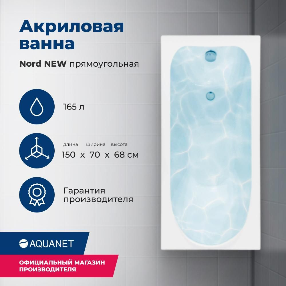 Ванна Aquanet Nord NEW 150x70 (с каркасом) #1