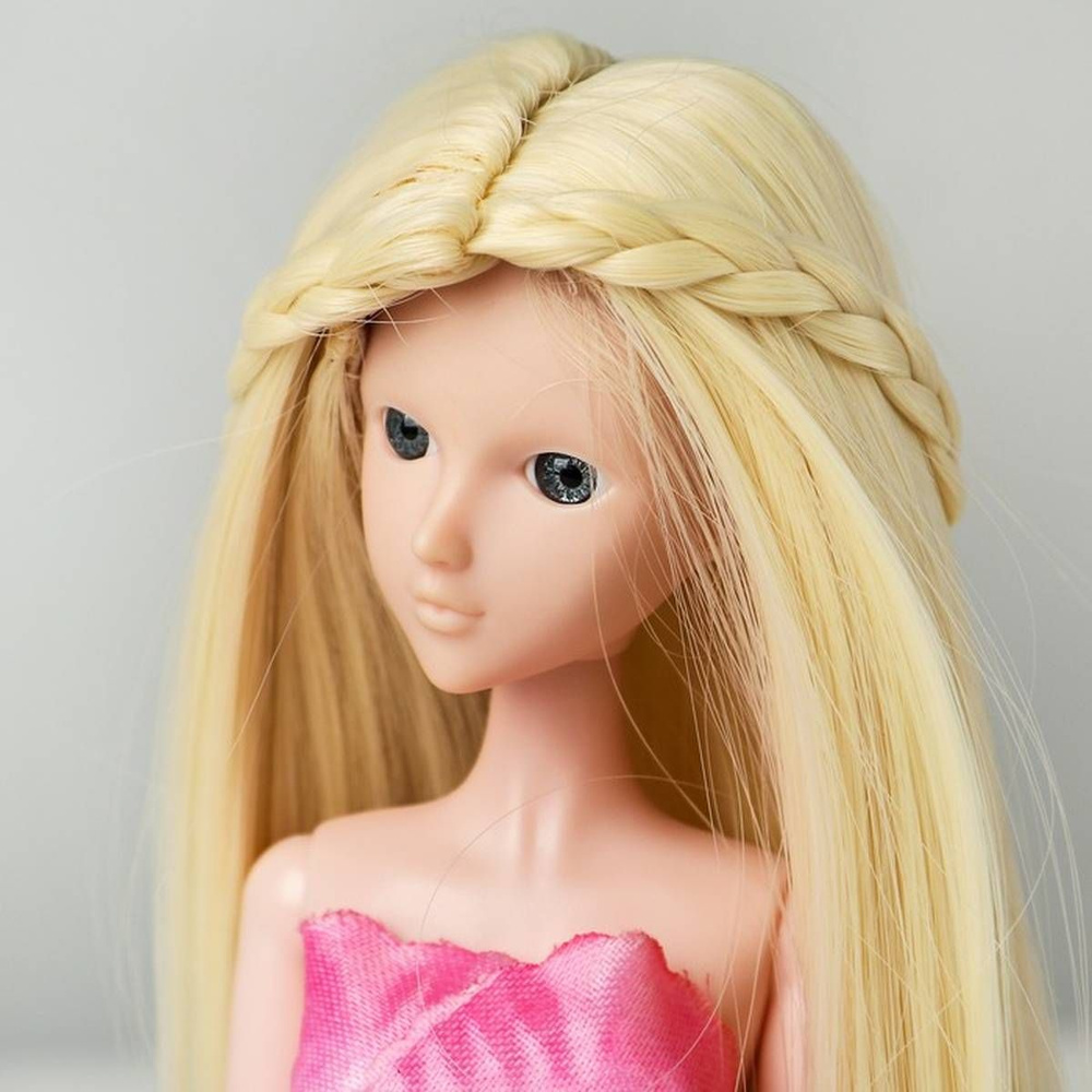 Волосы для кукол - Прямые с косичками, размер маленький, цвет 613А, 1 шт  #1