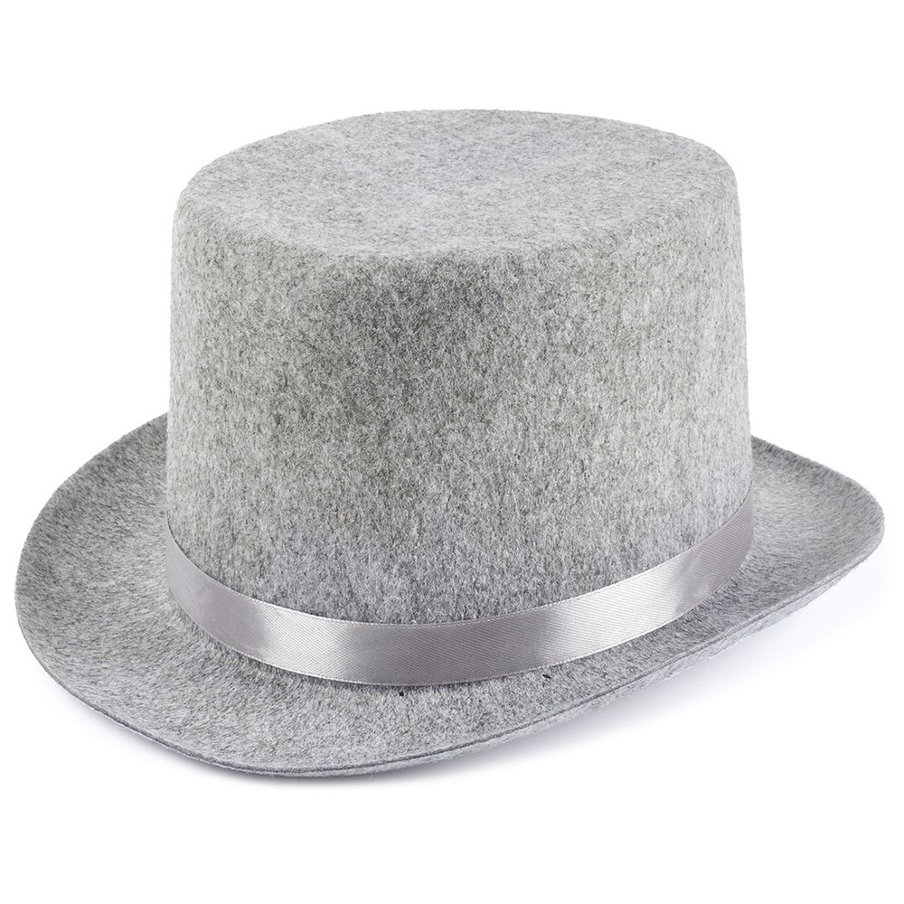 Шляпа Цилиндр, фетр, Серый, 1 шт. #1