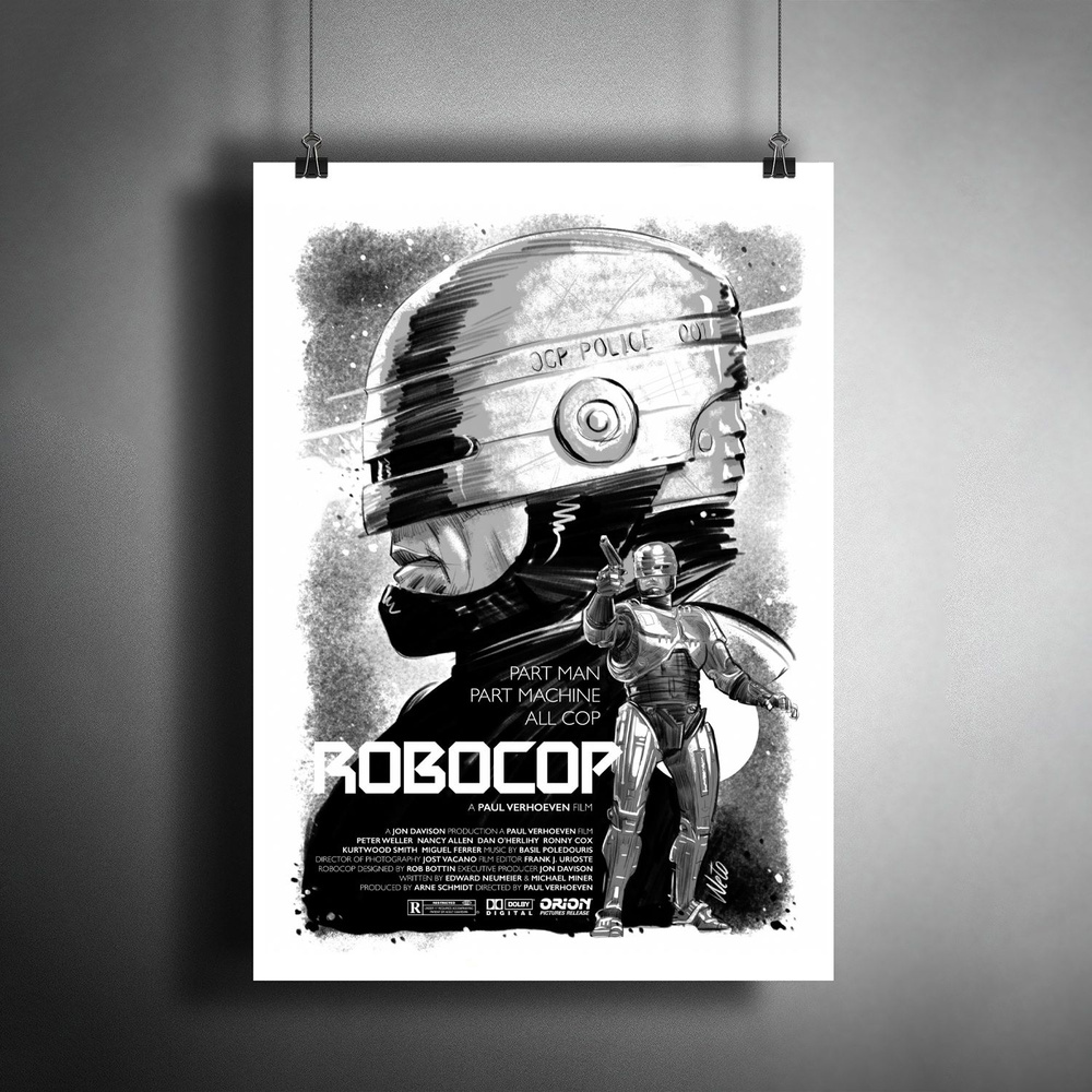 Постер плакат для интерьера "Фильм Пола Верховена: Робокоп. RoboCop" / Декор дома, офиса, комнаты, квартиры, #1