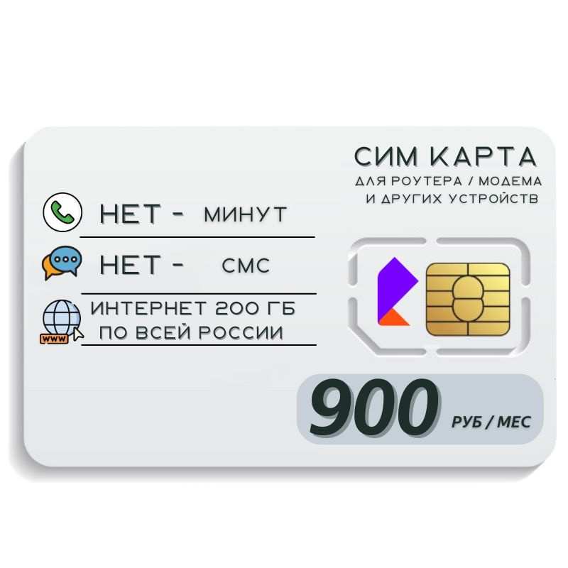 SIM-карта Сим карта Безлимитный интернет 990 руб. в месяц для любых устройств MBTP25RST (Вся Россия) #1
