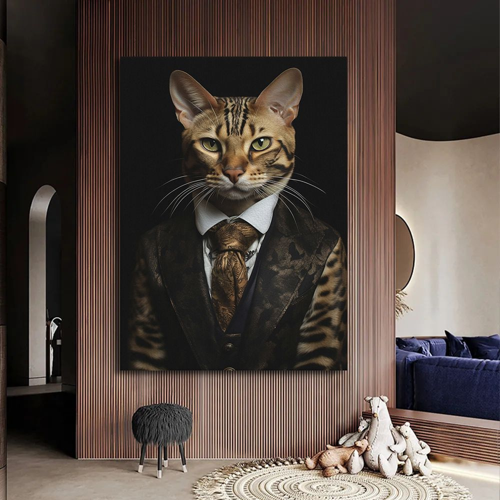 Картина кошки на стену, портрет кота, 80х110 см. #1
