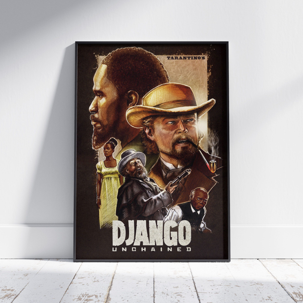 Плакат на стену для интерьера Тарантино (Джанго освобожденный 1) - Постер по фильму формата А3 (30x42 #1