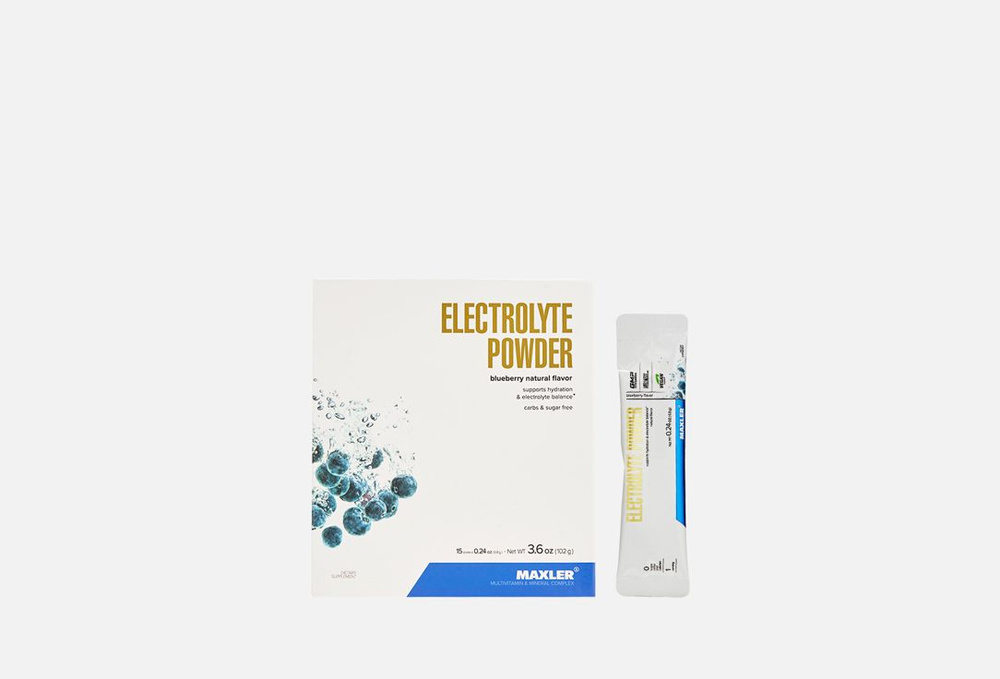 Электролиты MAXLER Electrolyte Powder, Кальций, Магний, Черника, в саше, 15 мл  #1