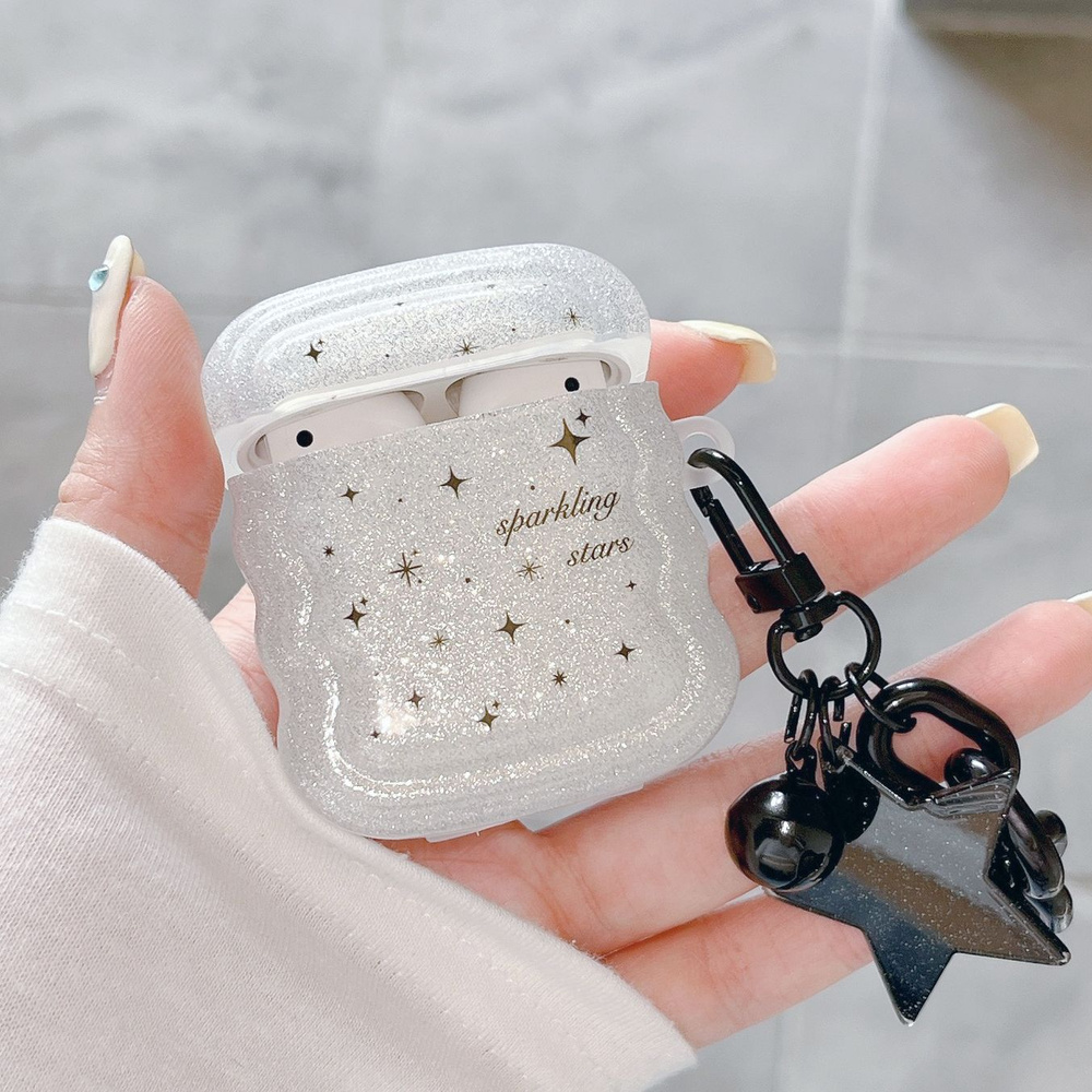 Силиконовый чехол для AirPods 1/2 противоударный case на эйрподс 1/2 sparkle  #1