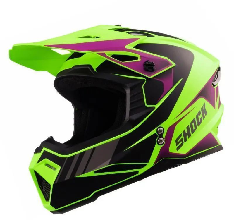 Кроссовый шлем SHOCK M1, Matt Light Green/Black Purple, размер S #1