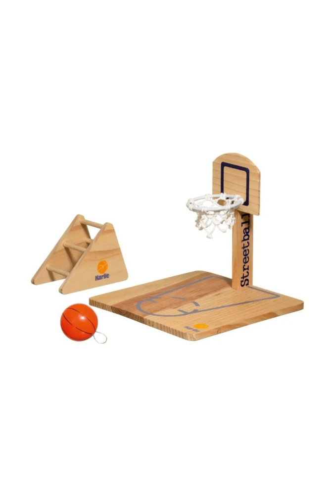 Баскетбольное кольцо, лестница и мячик игрушка для птиц, 20x20x21 см  #1