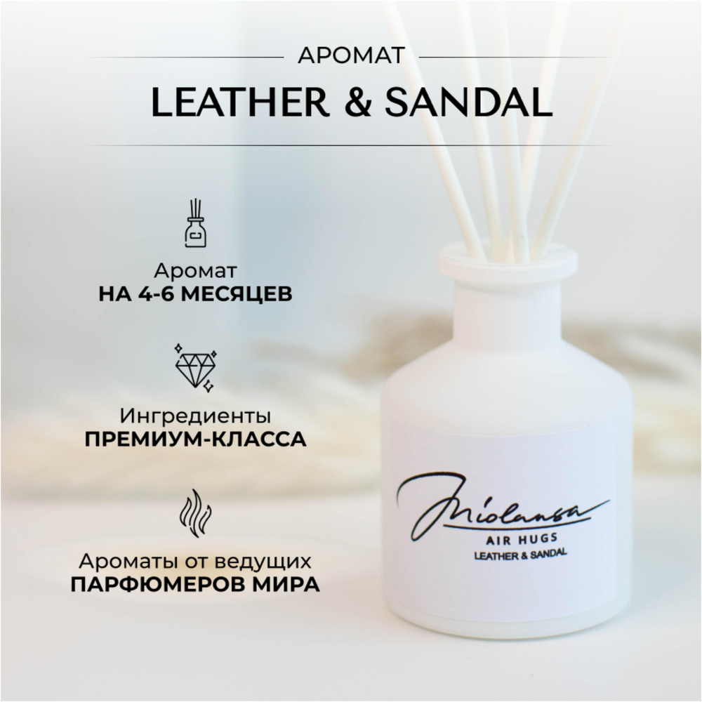 Ароматический диффузор для дома MIOLANSA Кожа & Сандал (Leather & Sandal), 50 мл  #1