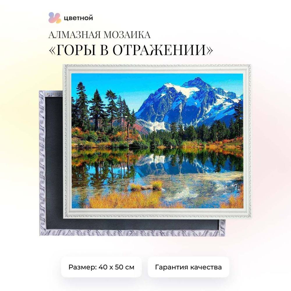 Алмазная мозаика на подрамнике 40х50 см полная выкладка ТМ Цветной  #1