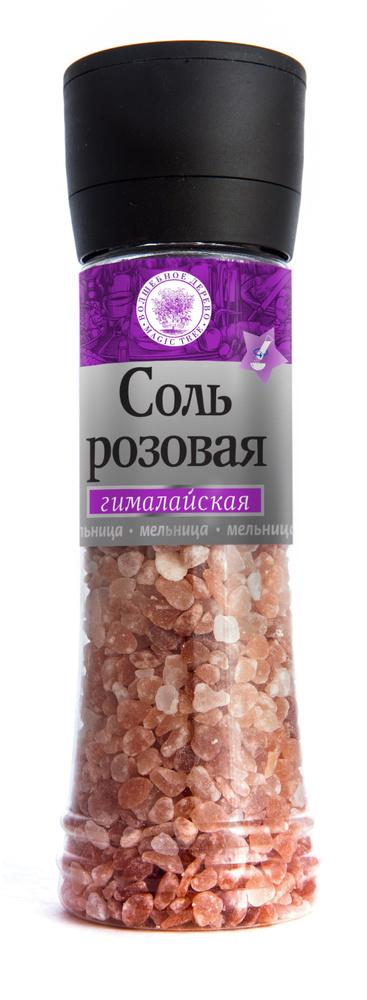 Морская соль розовая "Гималайская" (большая мельница) 350 г, "Волшебное дерево"  #1