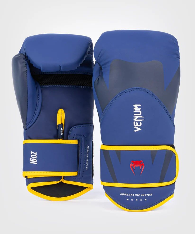 Перчатки боксерские Venum Challenger 4.0 Blue/Yellow (14 унций) #1