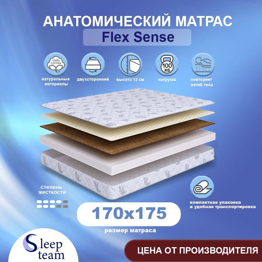 Sleepteam Матрас Flex Sense, Беспружинный, 170х175 см #1