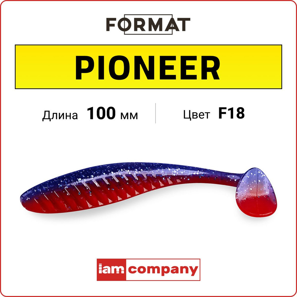 Приманка силиконовая I AM Format PIONEER 100 мм цв. F18 / уп. 5 шт / Для летней рыбалки / Мягкая приманка #1