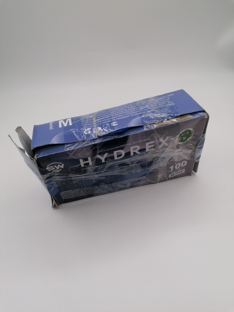 Перчатки нитриловые Hydrex, цвет: голубой, размер M, 100 шт. (50 пар)  #1