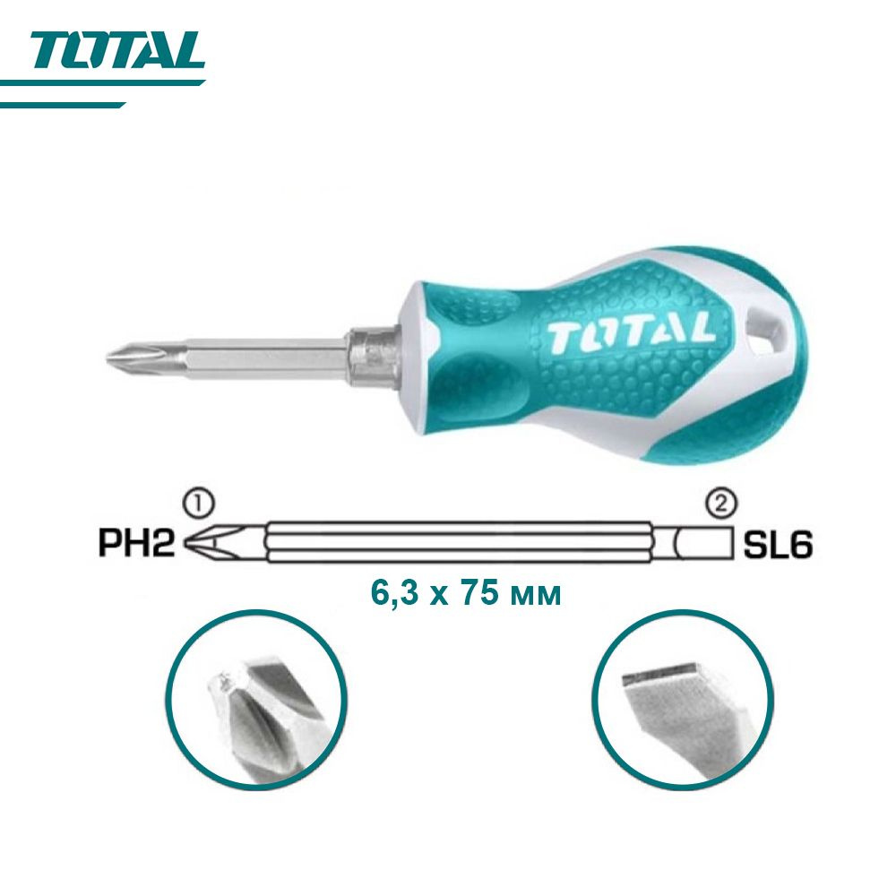 Отвертка 2 в 1 TOTAL #1