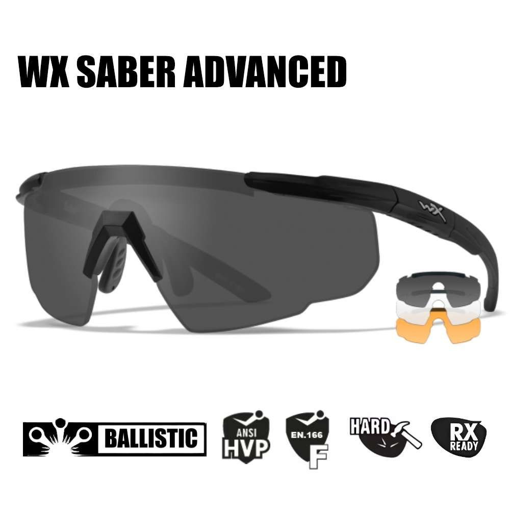 Очки защитные Wiley X Saber Advanced (оправа черная, линзы: прозрачная + темная + желтая) 308  #1