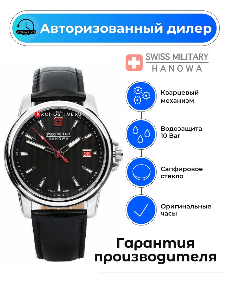 Водонепроницаемые мужские часы Swiss Military Hanowa Circler SMWGB7001002 с сапфировым стеклом с гарантией #1