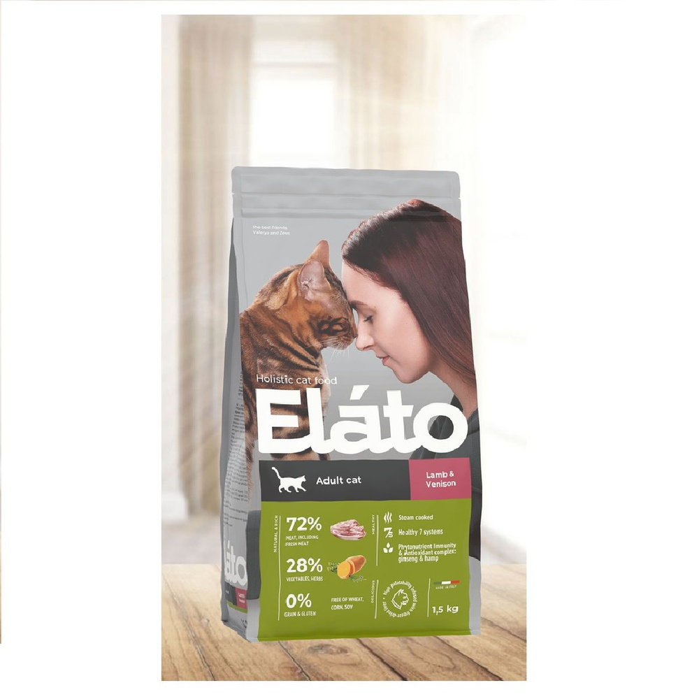 ELATO Holistic сухой корм для кошек Ягненок и Оленина 300г #1