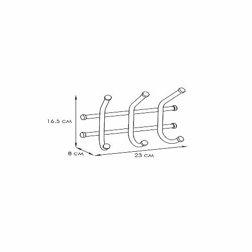 Вешалка норма 3 крючка, 230х80х165мм, белая, для дома #1