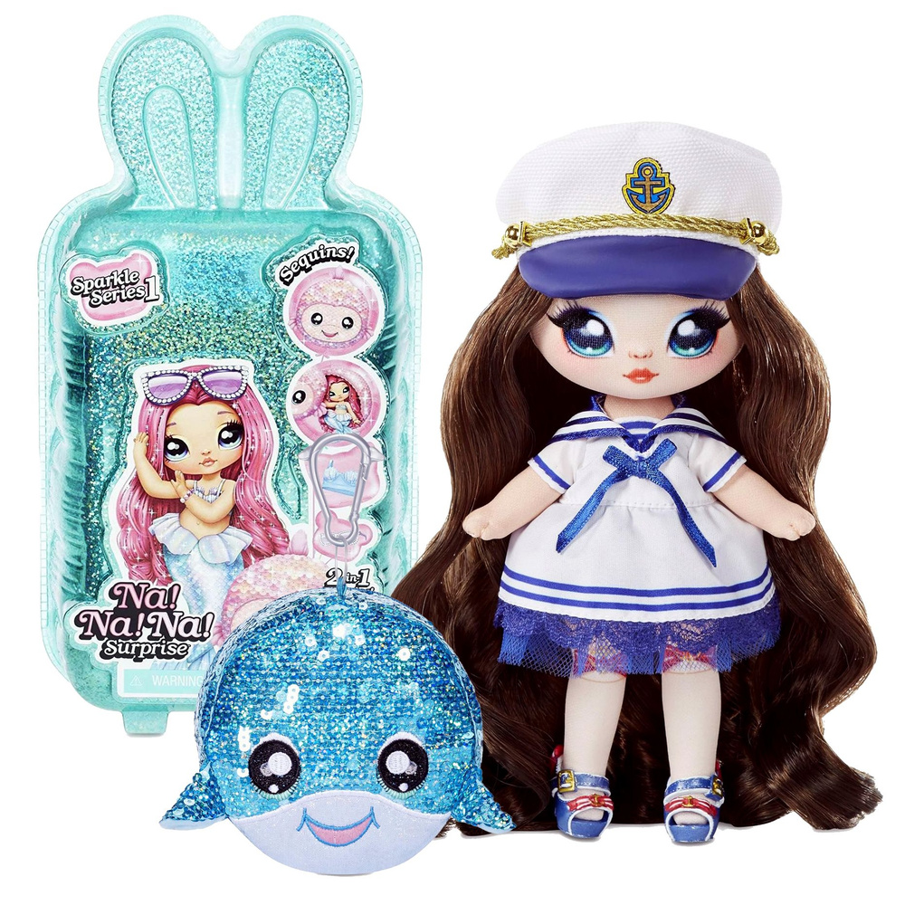 Мягкая тканевая кукла Na! Na! Na! Sparkle Series (Нанана сюрприз) с сумочкой Sailor Blu (морячка, якорь) #1