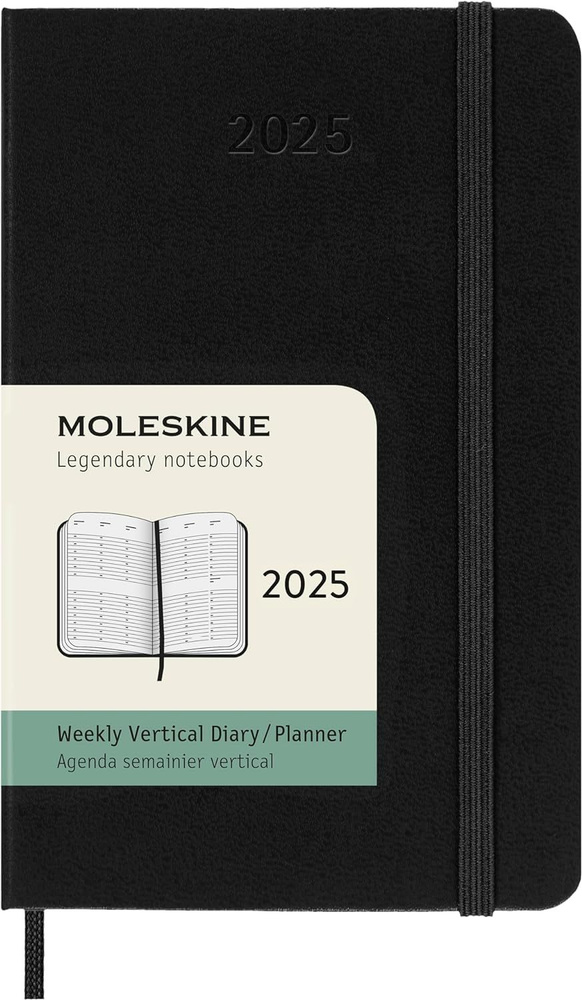 Еженедельник Moleskine на 2025 год Classic WKLY VERTICAL Pocket датированный, 72 листа, черный  #1