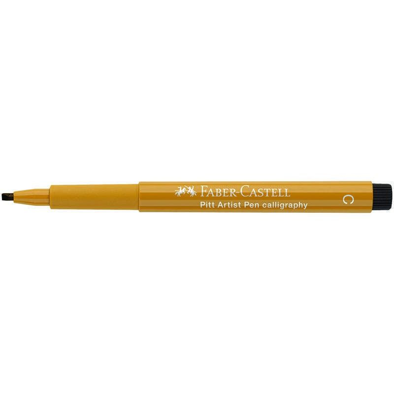 Ручка капиллярная Faber-Castell "Pitt Artist Pen Calligraphy" цвет 268 зеленое золото, С2,5мм, пишущий #1