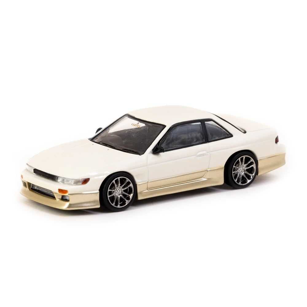 Машинка Tarmac Works 1/64 Vertex Nissan Silvia S13 White Gold Lamley Special Diecast Scale Model Car #1