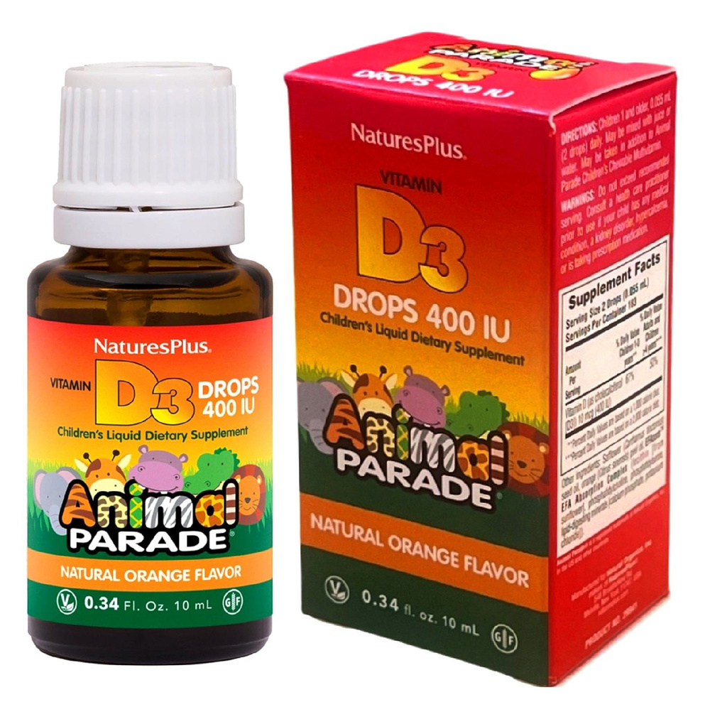 Animal Parade Vitamin D3 Drops 400 IU 10 ml (0.34 oz) Natural Orange / Жидкий витамин D3 для Детей в #1