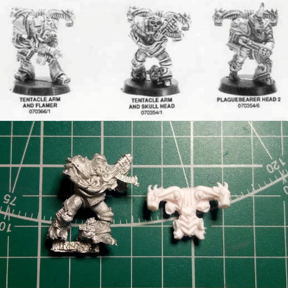 Renegade of Nurgle 3 (1988; Tentacle Arm and Skull Head) Chaos Space Marines Warhammer миниатюра металл #1