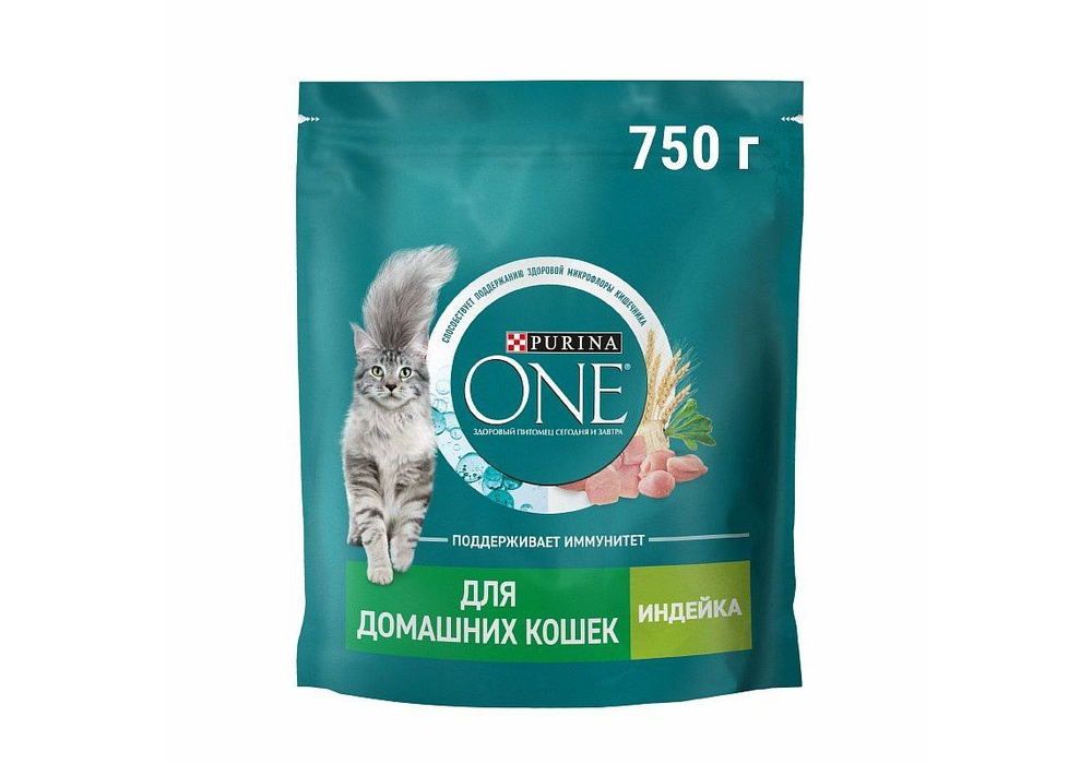 Purina One / Сухой корм Пурина Уан для Домашних кошек Индейка и цельные злаки 750 г  #1