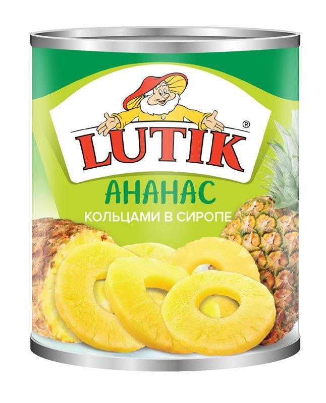 Ананасы Lutik кольцами в сиропе, 850мл #1