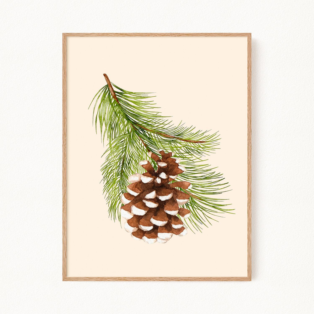 Новогодний постер "Winter Tree Pine", 30х40 см #1