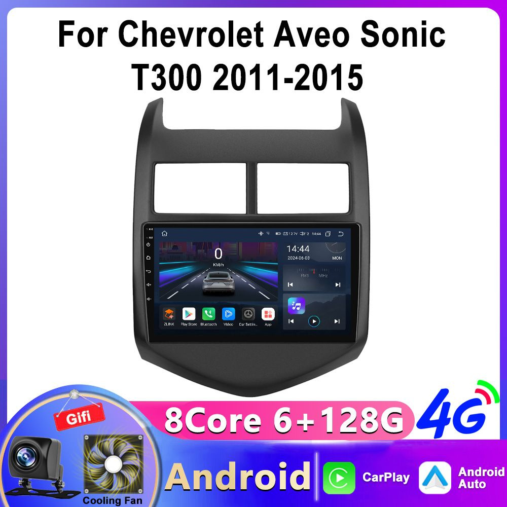 Магнитола Chevrolet Aveo 2 T300 2011-2015-Android 8 ядер Память 6+128Gb-Carplay-DSP 48 полос-4G(Sim) #1