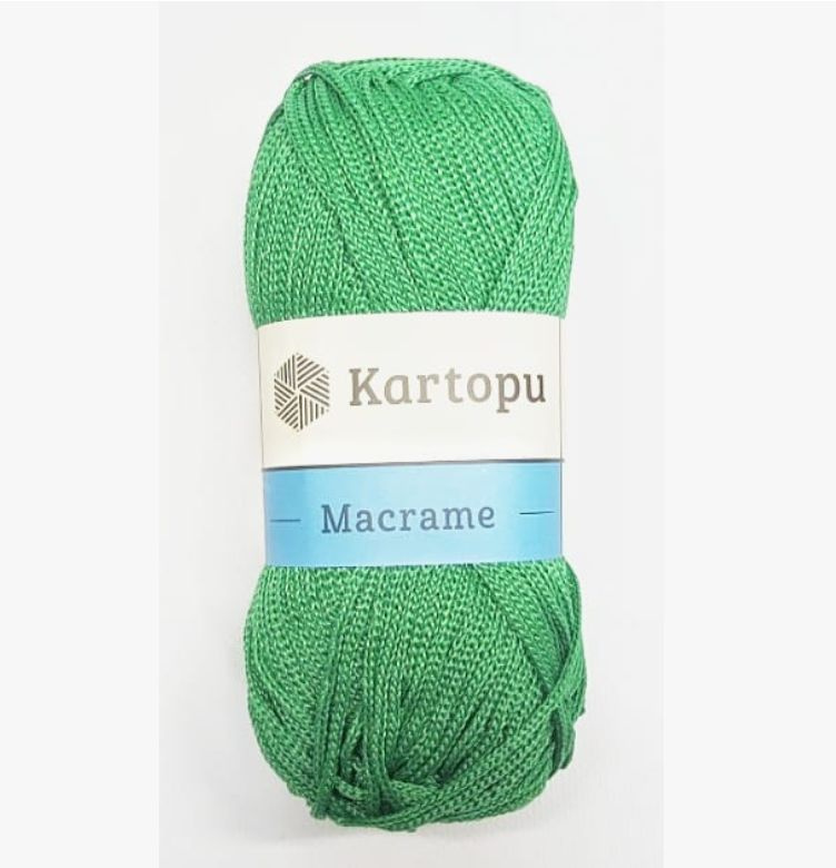 ШНУР ДЛЯ МАКРАМЕ KARTOPU MACRAME (K446 ярко-зеленый) 2 мотка #1