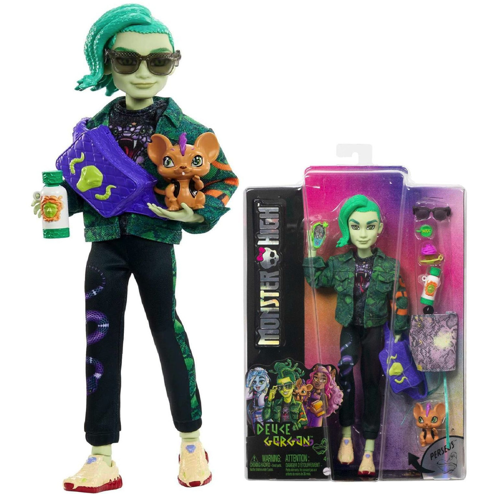 Кукла Monster High Deuce Gorgon Дьюс Горгон с питомцем HHK56 #1