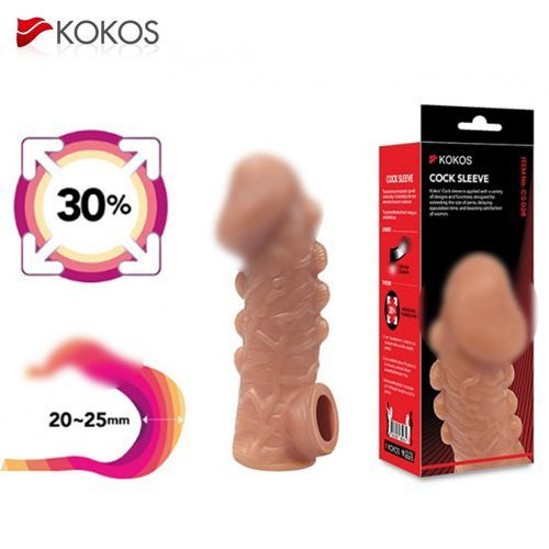 Kokos Насадка на фаллос с отверстием для мошонки Cock sleeve № 8, размер M (15.6 см х 4.7 см)  #1