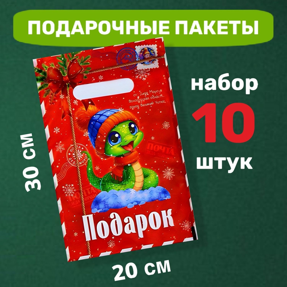 Пакет подарочный 20*30 см, 10 шт. #1