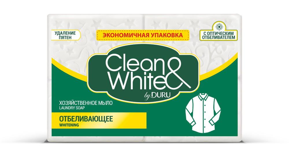 Мыло хозяйственное Duru Clean&White Отбеливающее, 4 куска по 120г  #1