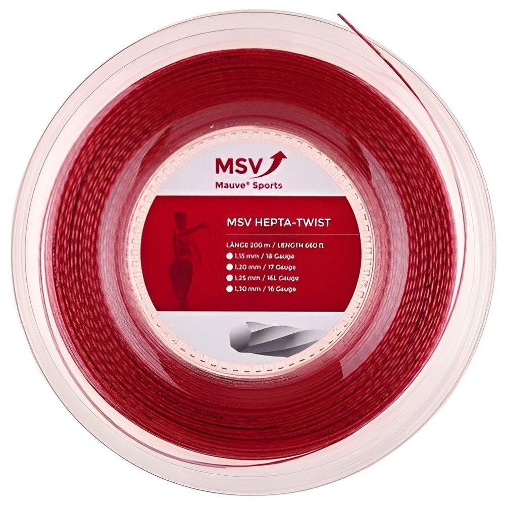 MSV PRO Струна для ракетки MSV HEPTA-TWIST 1.30mm 200m red #1