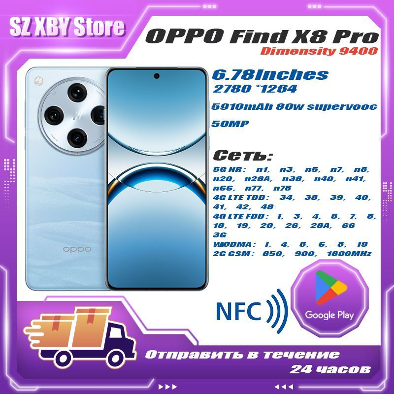 Смартфон OPPO Find X8 Pro CN 16/512 ГБ, голубой #1