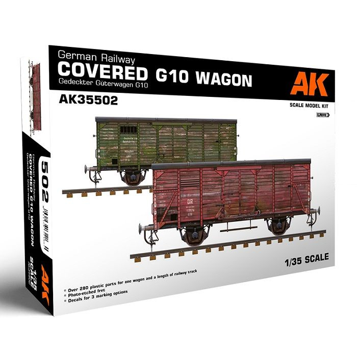 AK35502 AK Interactive Железнодорожный крытый вагон Gedeckter G terwagen G 10 1/35  #1