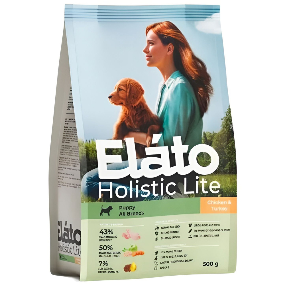 Сухой корм Элато Лайт (Elato Holistic) Lite для щенков, беременных и кормящих собак - Курица и Индейка #1